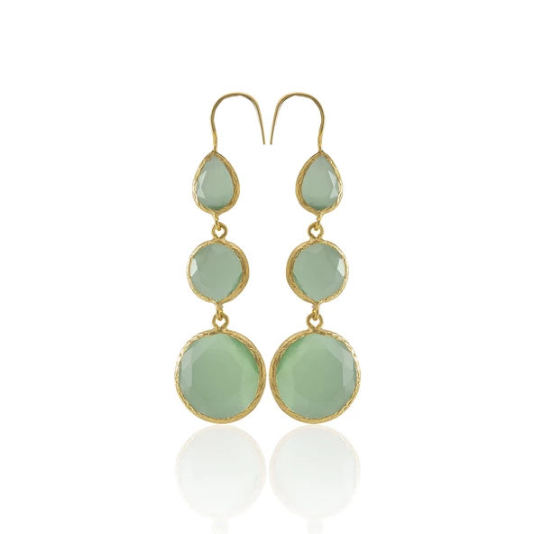 Kadir Jewellery 22 Ayar Altın Kaplama Kadın Sallantılı Küpe -El İşçiliği Ve Hipoalerjenik Küpe - Resim 4