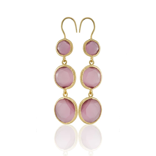 Kadir Jewellery 22 Ayar Altın Kaplama Vintage Küpe -El İşçiliği Ve Hipoalerjenik Küpe - Resim 5