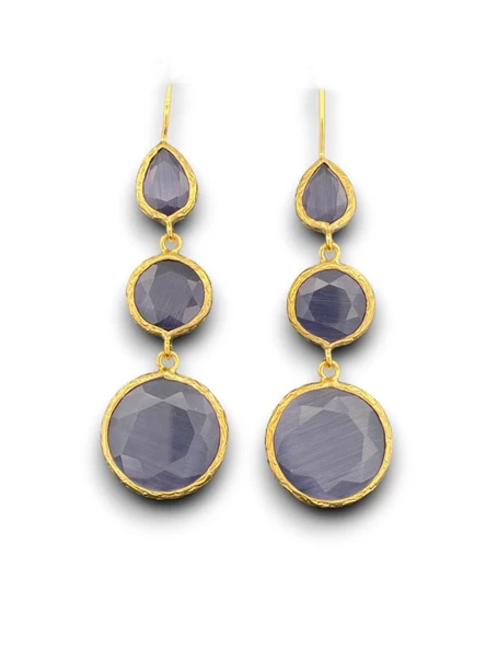 Kadir Jewellery 22 Ayar Altın Kaplama Kadın Sallantılı Küpe -El İşçiliği Ve Hipoalerjenik Küpe - Resim 11