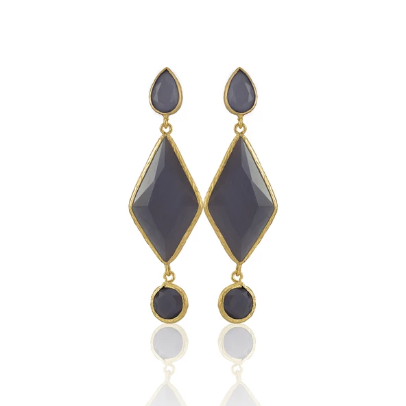 Kadir Jewellery 22 Ayar Altın Kaplama Kadın Sallantılı Küpe -El İşçiliği Ve Hipoalerjenik Küpe - Resim 11