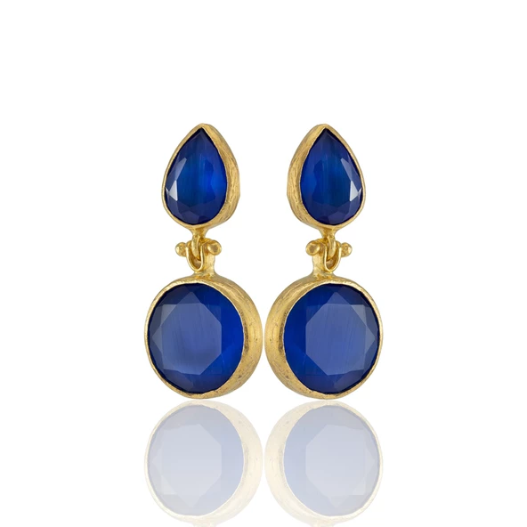 Kadir Jewellery 22 Ayar Altın Kaplama Vintage Küpe -El İşçiliği Ve Hipoalerjenik Küpe - Resim 9