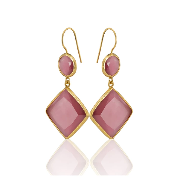 Kadir Jewellery 22 Ayar Altın Kaplama Kadın Sallantılı Küpe -El İşçiliği Ve Hipoalerjenik Küpe - Resim 6