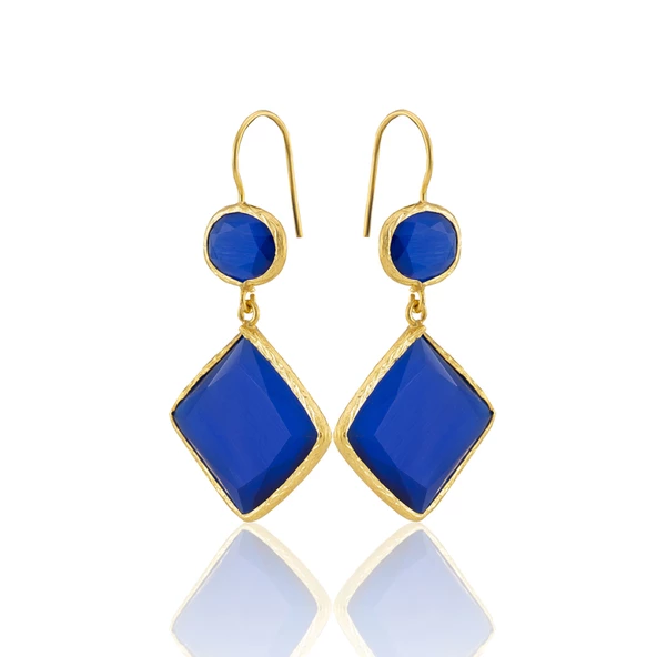 Kadir Jewellery 22 Ayar Altın Kaplama Kadın Sallantılı Küpe -El İşçiliği Ve Hipoalerjenik Küpe - Resim 9