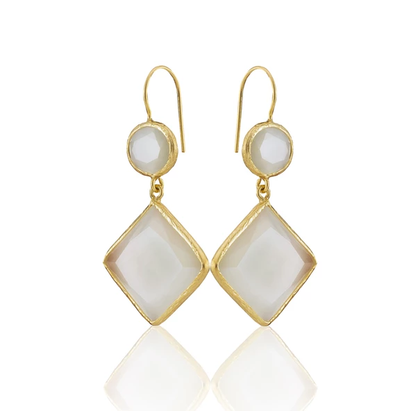 Kadir Jewellery 22 Ayar Altın Kaplama Kadın Sallantılı Küpe -El İşçiliği Ve Hipoalerjenik Küpe - Resim 12