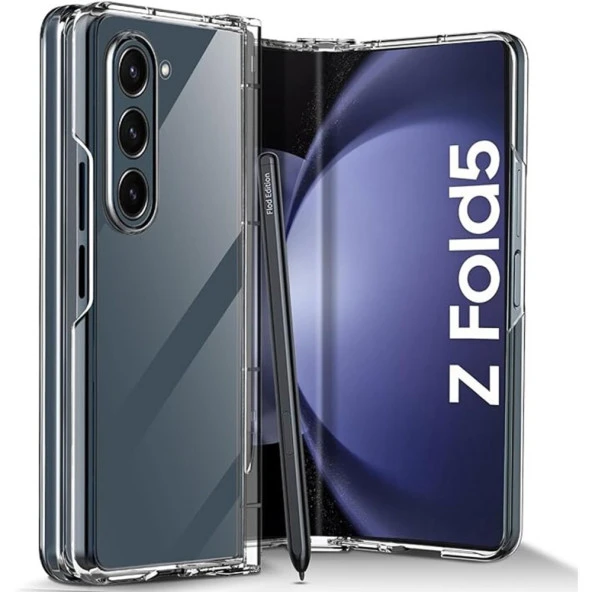 Newface Galaxy Z Fold 5 Uyumlu Premium Kılıf TPU Silikon Şeffaf