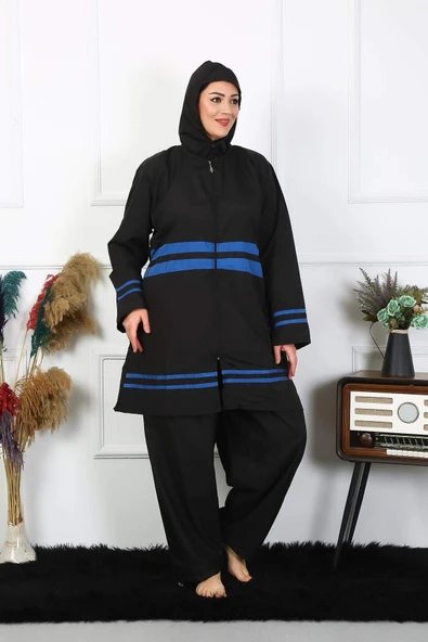 Büyük Beden Tesettür Mayo 7XL-8XL-9XL-10XL Siyah 55011