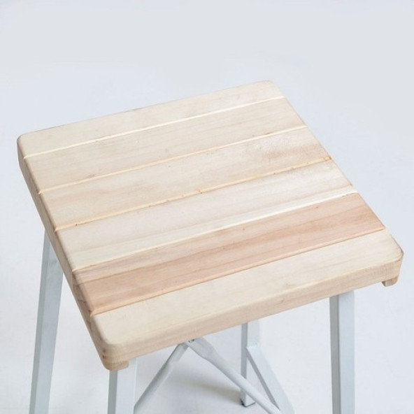 Eportatif Beyaz Bar Sandalyesi Bar Taburesi Mutfak Sandalyesi 1036 - 3