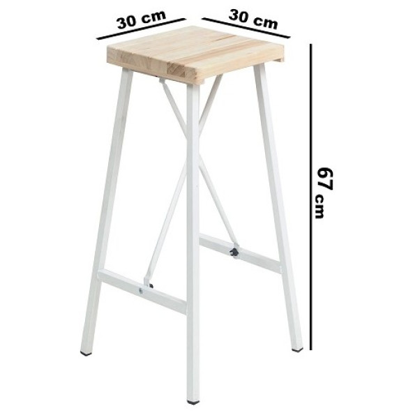 Eportatif Beyaz Bar Sandalyesi Bar Taburesi Mutfak Sandalyesi 1036 - 4