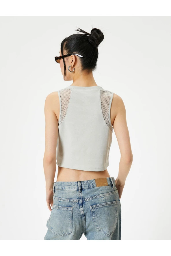 File Detaylı Kısa Atlet Pamuklu Slim Fit - 4