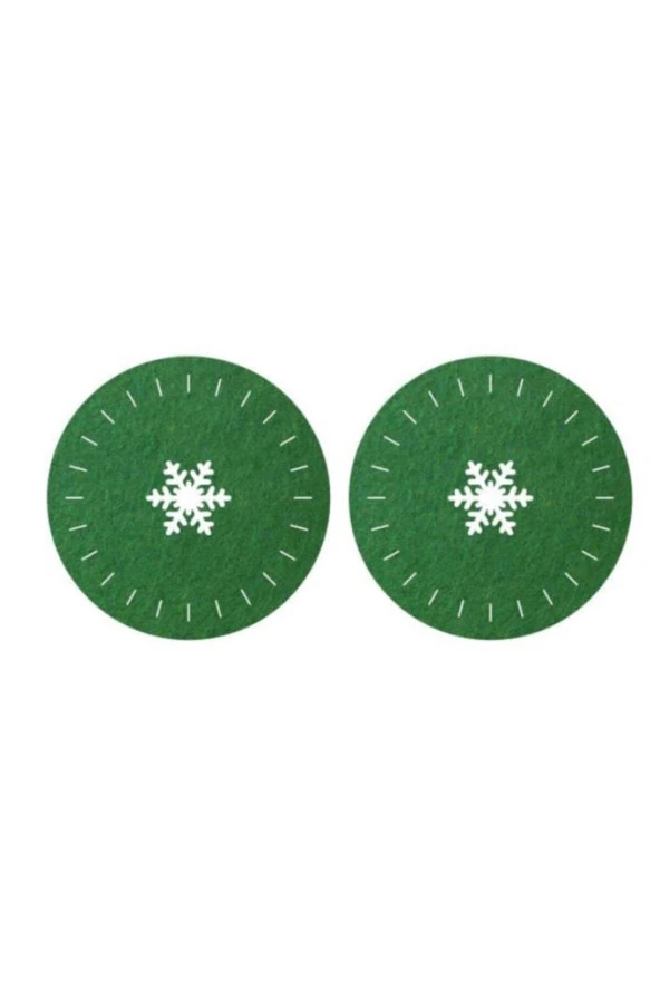 Keçe Yılbaşı Temalı Amerikan Servisi 2 Li Servis Supla - Resim 2