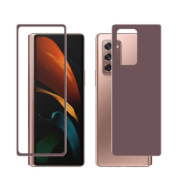 Galaxy Z Fold 2 Zore Ön Arka 5D Full Yapışkanlı Temperli Ekran Koruyucu