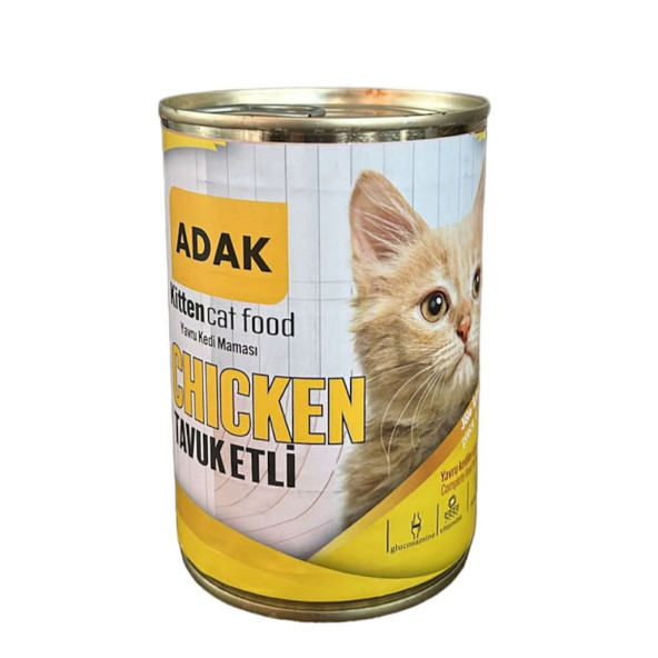 ADAK Tavuk Etli Yavru Kedi Maması Konservesi 415Gr x 24 Adet