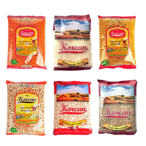 Korcan Bakliyat Seti 1 kg x 6 lı Avantaj Paketi