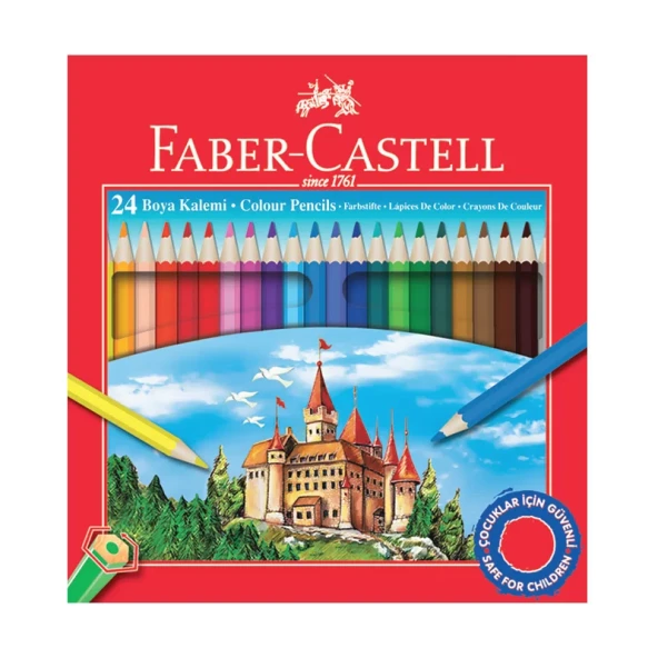 FABER-CASTELL KURU BOYA TAM BOY 24 RENK KARTON KUTULU (116324) ürün görseli