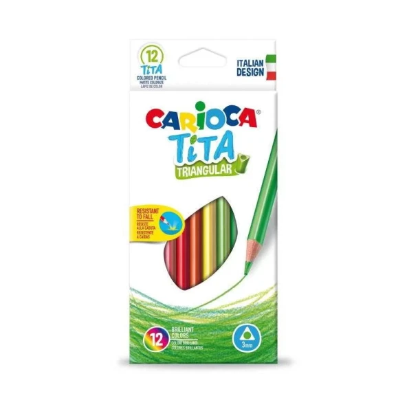 CARİOCA 42786 TİTA ÜÇGEN KURU BOYA KALEMİ 12 RENK