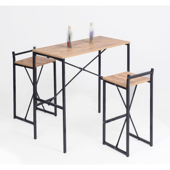 Eportatif Bar Masa Sandalye Bistro Yemek Masa Sandalye Takımı Gzl 1039