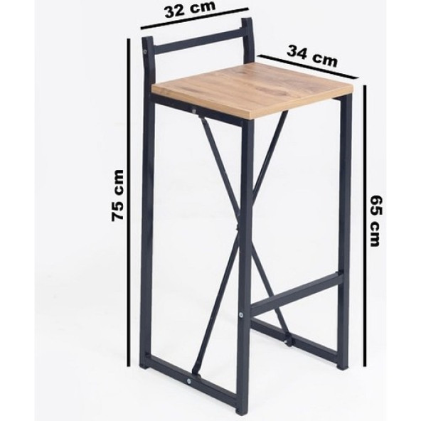 Eportatif Bar Masa Sandalye Bistro Yemek Masa Sandalye Takımı Gzl 1039 - 3