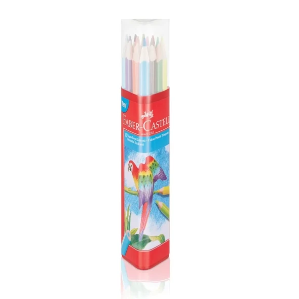 Faber Castell Kuru Boya Kalemi 12 Renk Üçgen Plastk Tüp 5171113313