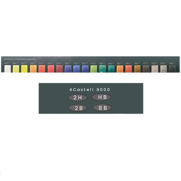 Faber Castell Polychromos Colour Pencils+Castell 9000 210051 - 3