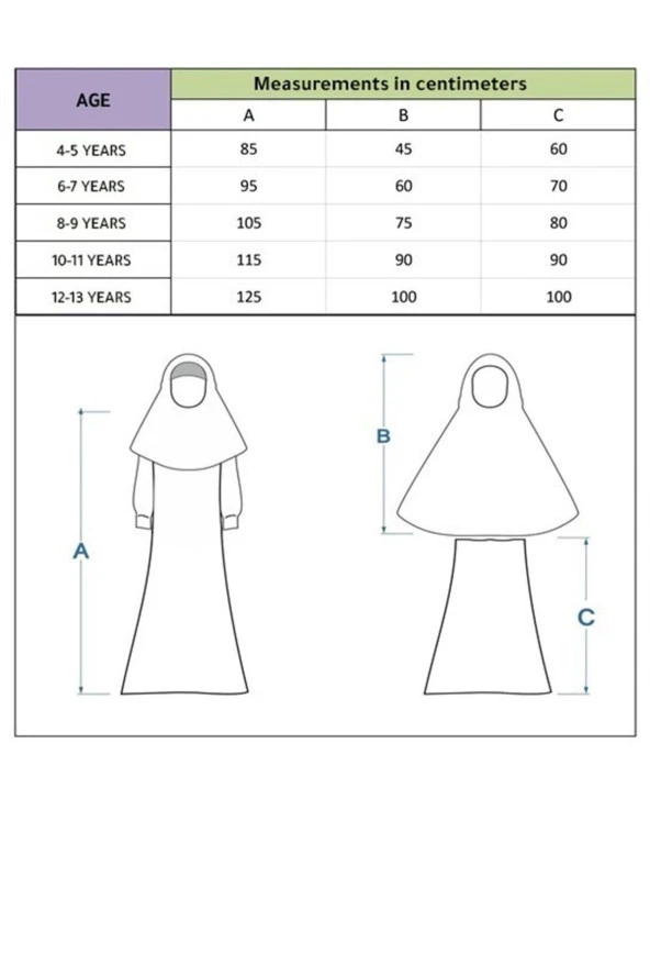 Yıldız Desenli Fermuarlı Kız Çocuk Namaz Elbisesi - 3
