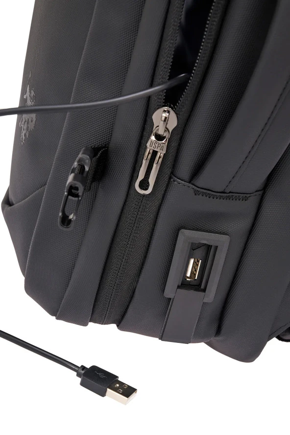 U.s. Polo Assn. Unisex Çok Gözlü Seyahat Günlük Sırt Çantası Siyah PLCAN24489 - Resim 2