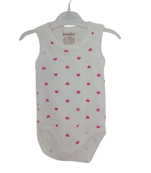BABYTOO KALP DESENLİ SIFIR KOL KIZ BEBE ZIBIN