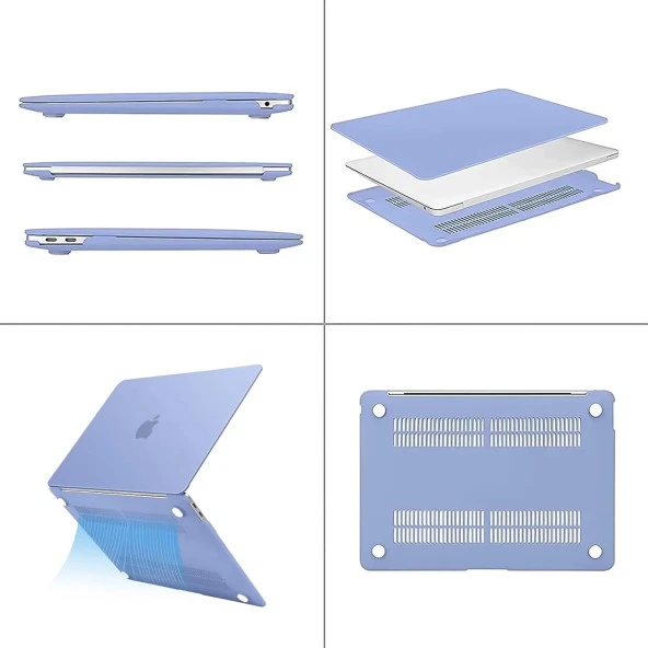 Newface Macbook Pro 13 2021 Uyumlu Premium Darbe Emici Buzlu Kapak - Şeffaf - 5