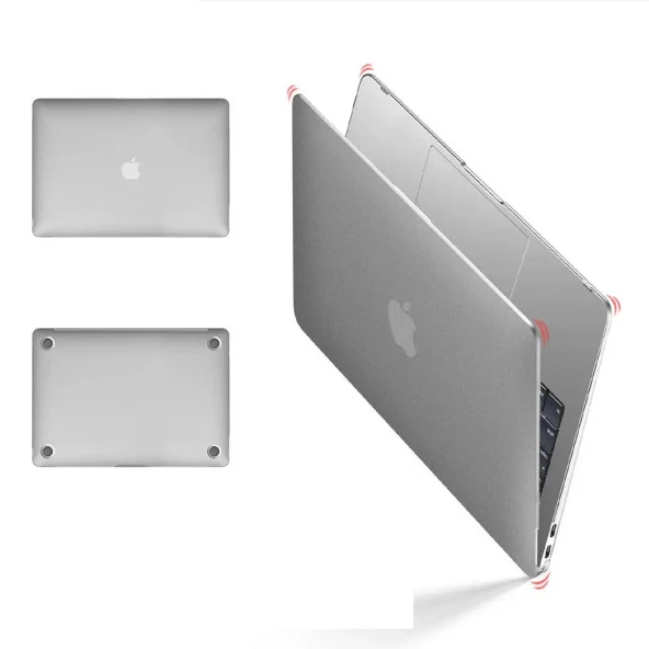 Newface Macbook Pro 13 2021 Uyumlu Premium Darbe Emici Buzlu Kapak - Şeffaf - 2