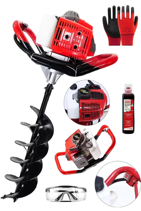 Lieber German Teknoloji 5200 Cc 4x4 Turbo Benzinli 150Mm 100Cm Fidan Ekme Toprak Burgu Makinesi