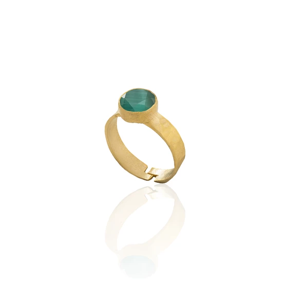 Kadir Jewellery 22 Ayar Altın Kaplama Zirkon Taşlı Kadın Minimal Yüzük - 2