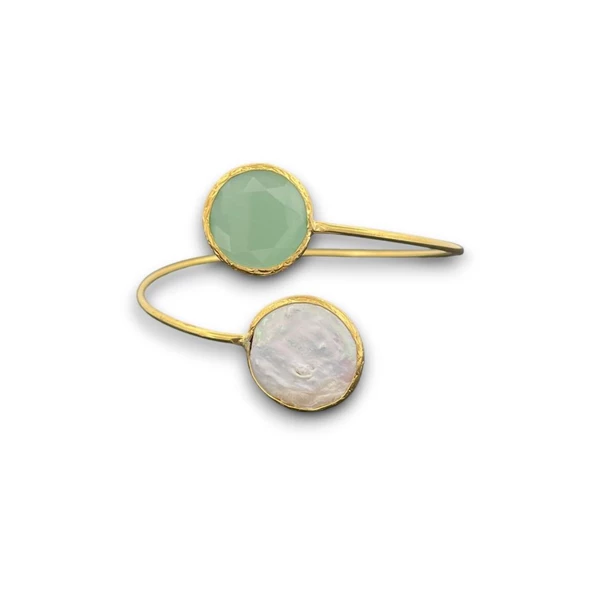 Kadir Jewellery 22 Ayar Altın Kaplama Ayarlanabilir İnci Bilezik - Resim 4