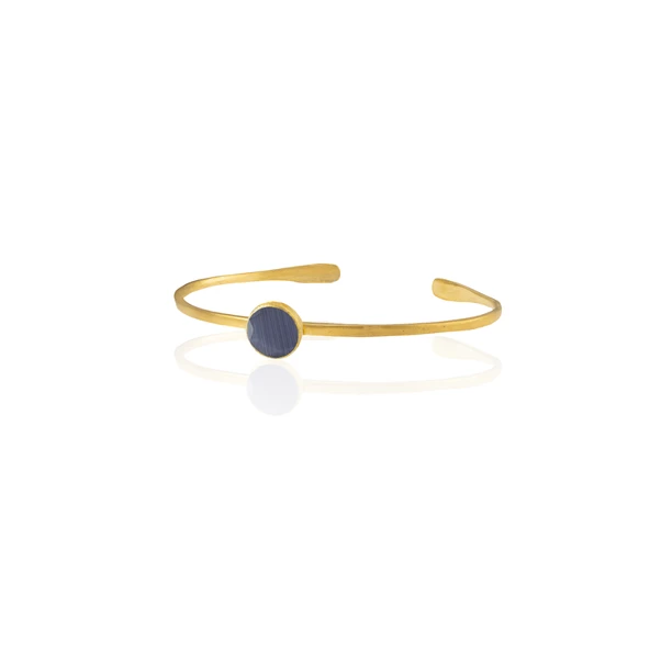 Kadir Jewellery Zirkon Taşlı Ayarlanabilir 22 Ayar Altın Kaplama Bilezik - Resim 10