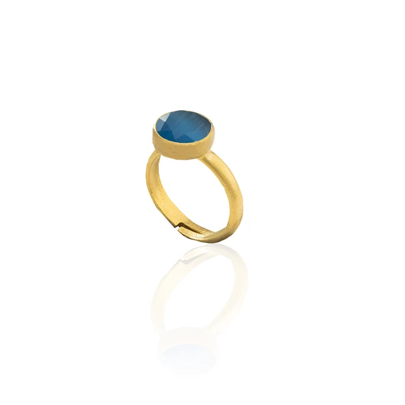 Kadir Jewellery 22 Ayar Altın Kaplama Zirkon Taşlı Kadın Minimal Yüzük - 10