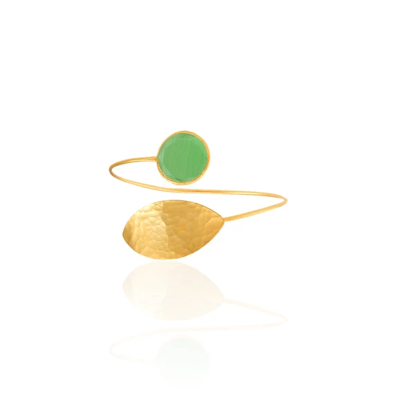 Kadir Jewellery 22 Ayar Altın Kaplama Zirkon Taşlı Ayarlanabilir Trend Bilezik - Resim 3