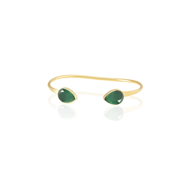 Kadir Jewellery 22 Ayar Altın Kaplama El İşçiliği Zirkon Taşlı Kadın Charm Bileklik - 2