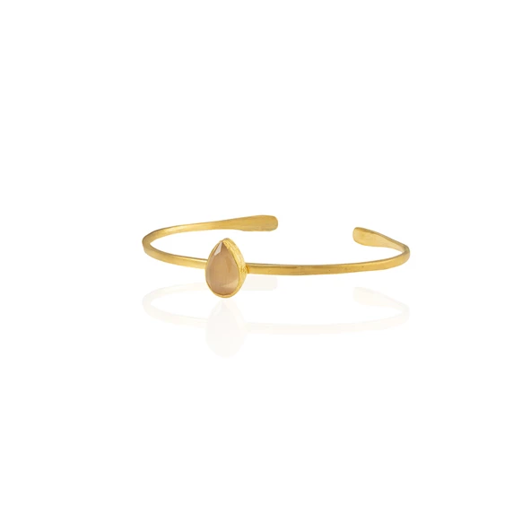 Kadir Jewellery Zirkon Taşlı Ayarlanabilir 22 Ayar Altın Kaplama Bilezik - 7