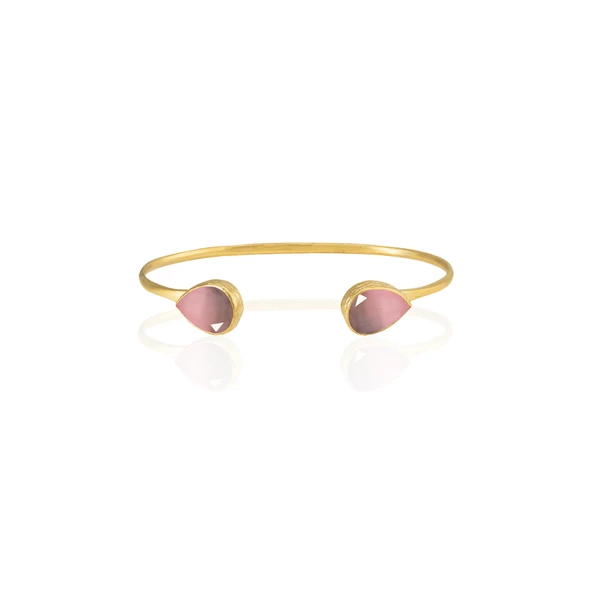 Kadir Jewellery 22 Ayar Altın Kaplama El İşçiliği Zirkon Taşlı Kadın Charm Bileklik - 4
