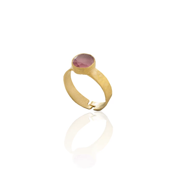 Kadir Jewellery 22 Ayar Altın Kaplama Zirkon Taşlı Kadın Minimal Yüzük - 6