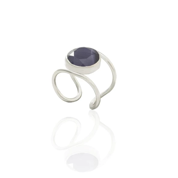 Kadir Jewellery 925 Ayar Gümüş Kaplama Zirkon Taşlı  Kadın Minimal Yüzük - 11