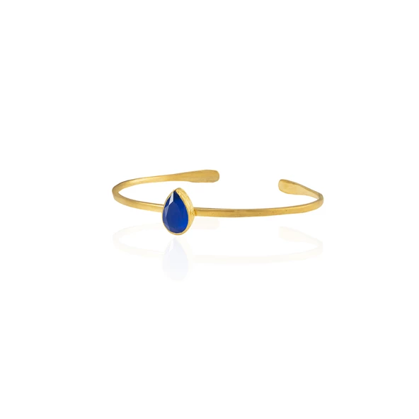 Kadir Jewellery Zirkon Taşlı Ayarlanabilir 22 Ayar Altın Kaplama Bilezik - 9