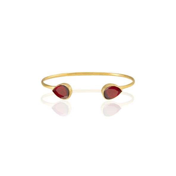 Kadir Jewellery 22 Ayar Altın Kaplama El İşçiliği Zirkon Taşlı Kadın Charm Bileklik - 11