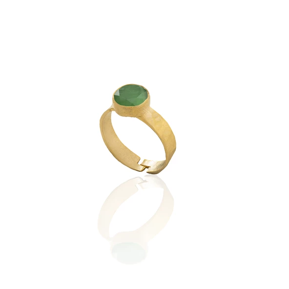 Kadir Jewellery 22 Ayar Altın Kaplama Zirkon Taşlı Kadın Minimal Yüzük - 3