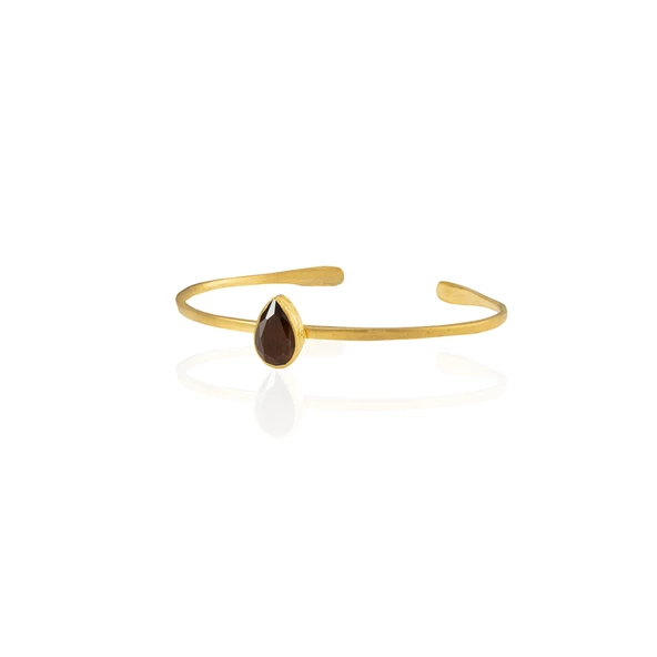 Kadir Jewellery Zirkon Taşlı Ayarlanabilir 22 Ayar Altın Kaplama Bilezik - 5