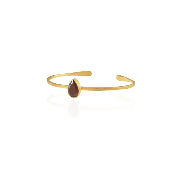 Kadir Jewellery Zirkon Taşlı Ayarlanabilir 22 Ayar Altın Kaplama Bilezik - 8