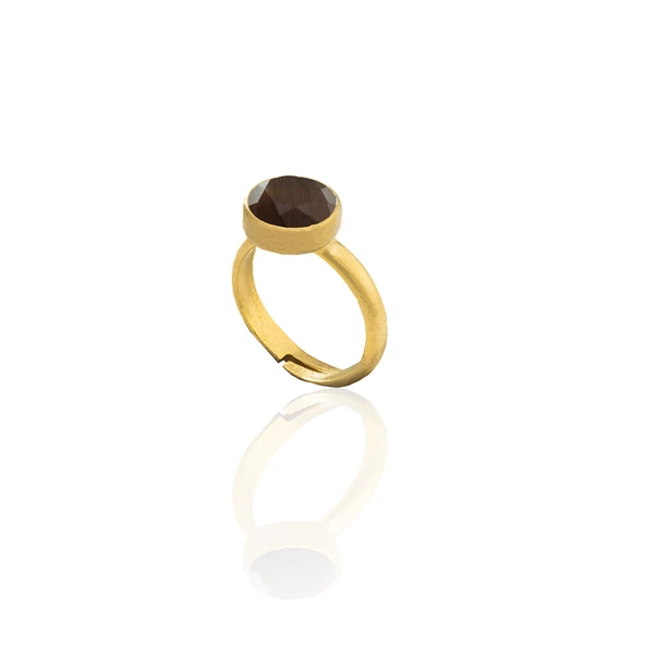 Kadir Jewellery 22 Ayar Altın Kaplama Zirkon Taşlı Kadın Minimal Yüzük - 5