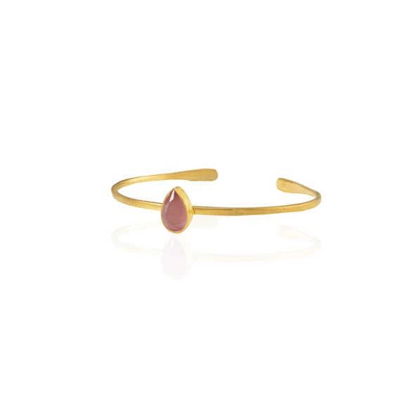 Kadir Jewellery Zirkon Taşlı Ayarlanabilir 22 Ayar Altın Kaplama Bilezik - 6