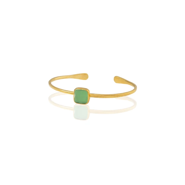 Kadir Jewellery Zirkon Taşlı Ayarlanabilir 22 Ayar Altın Kaplama Bilezik - 3