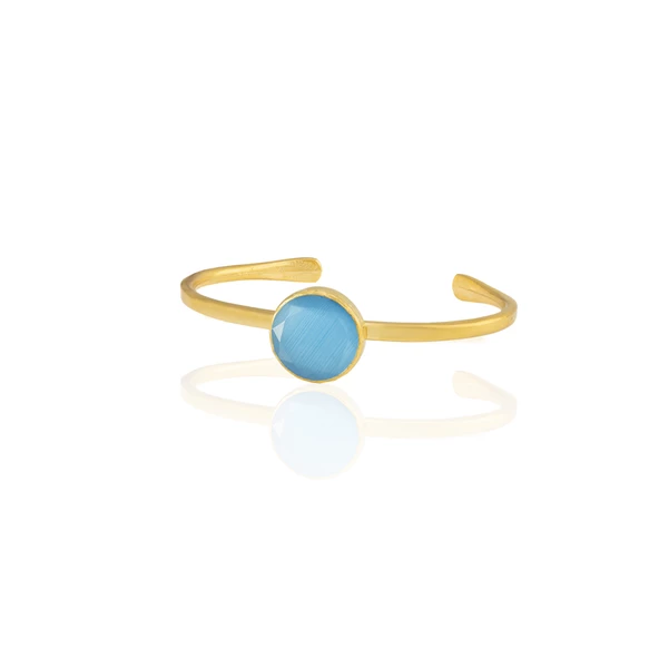 Kadir Jewellery Zirkon Taşlı Ayarlanabilir 22 Ayar Altın Kaplama Bilezik - Resim 10