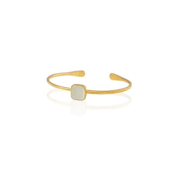 Kadir Jewellery Zirkon Taşlı Ayarlanabilir 22 Ayar Altın Kaplama Bilezik - 12