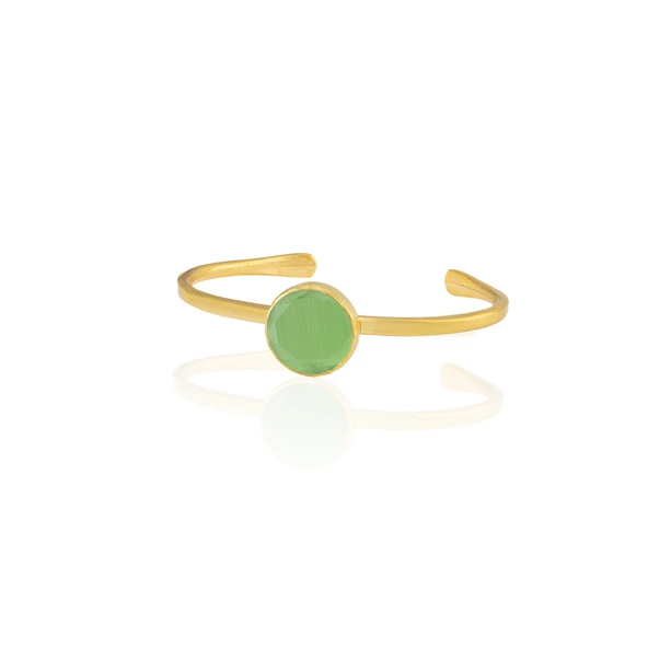 Kadir Jewellery Zirkon Taşlı Ayarlanabilir 22 Ayar Altın Kaplama Bilezik - Resim 3